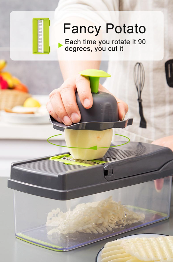 15-In-1 Vegetable Fruit Chopper Cutter Food Onion Veggie Dicer Slicer