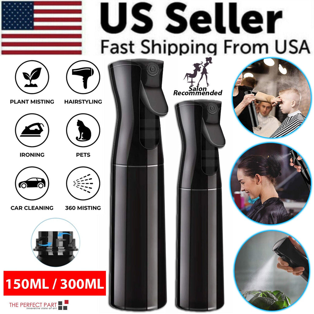 Continuous Mist Hair Spray Bottle Barber Water Sprayer Salon Plant