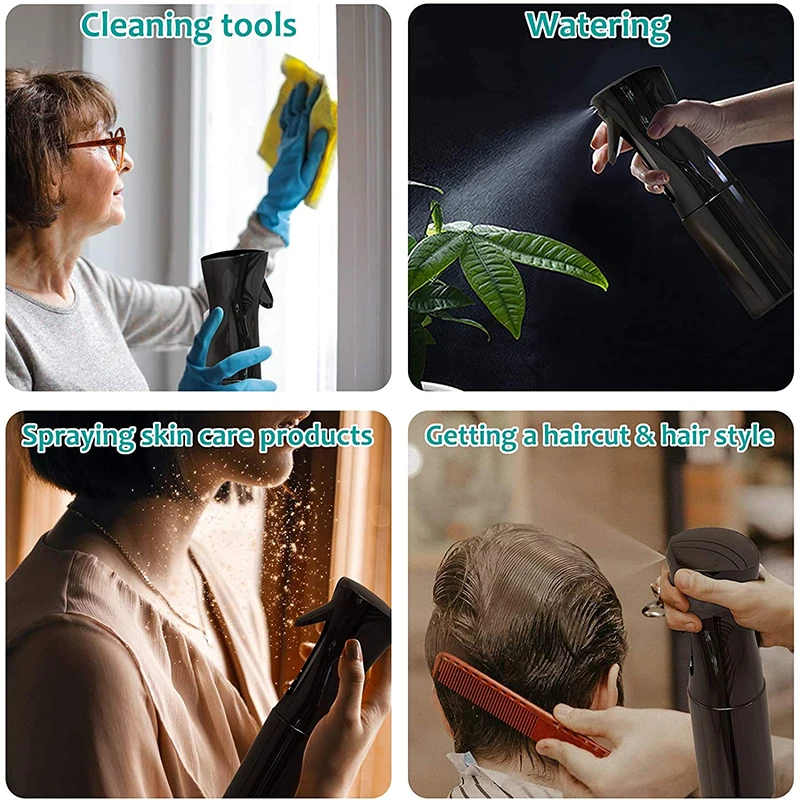 Continuous Mist Hair Spray Bottle Barber Water Sprayer Salon Plant