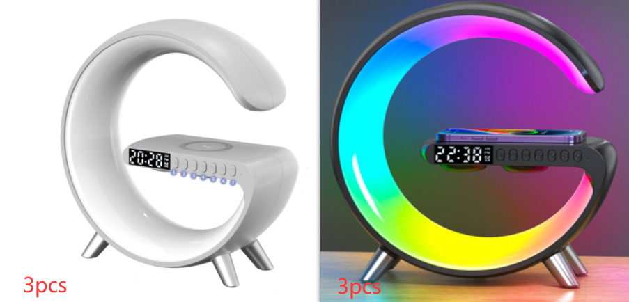 G Shaped LED Light Bluetooth Speakers - Smart Sound-Activated Wireless
