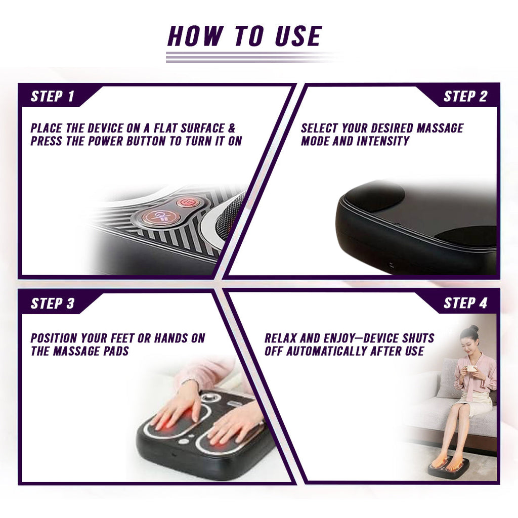 Stress & Pain Relief Foot Massager w/Heat- Deep Tissue, Circulation &