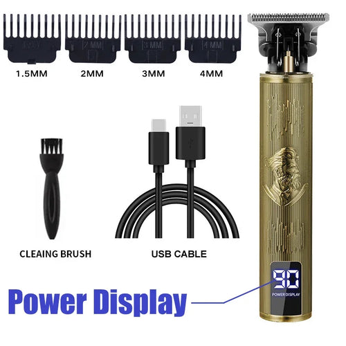 Cordless Hair Trimmer Vintage Hair Clipper USB Fast Charging Hair