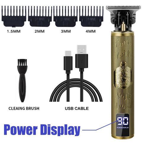 Cordless Hair Trimmer Vintage Hair Clipper USB Fast Charging Hair
