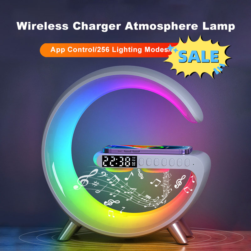 G Shaped LED Light Bluetooth Speakers - Smart Sound-Activated Wireless