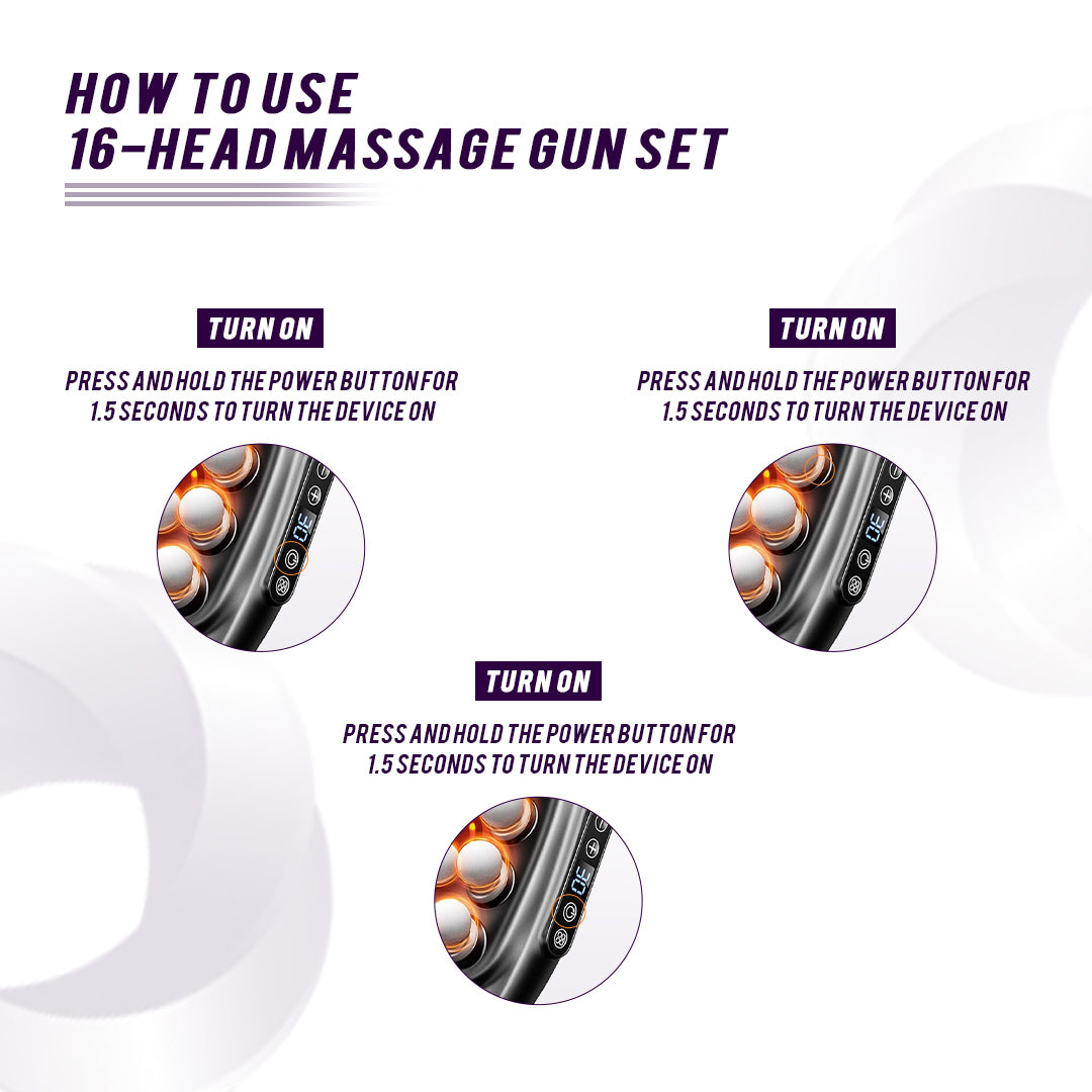 16-Head Muscle Massage Gun Deep Tissue Percussion Massager for Muscle