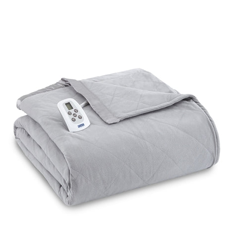 Shavel EBKGGRS Micro Flannel King Greystone Electric Heated Comforter
